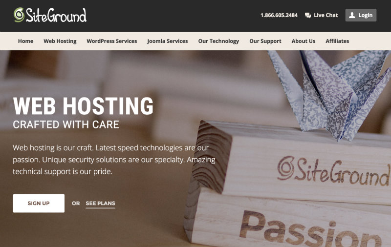 SiteGround website home page