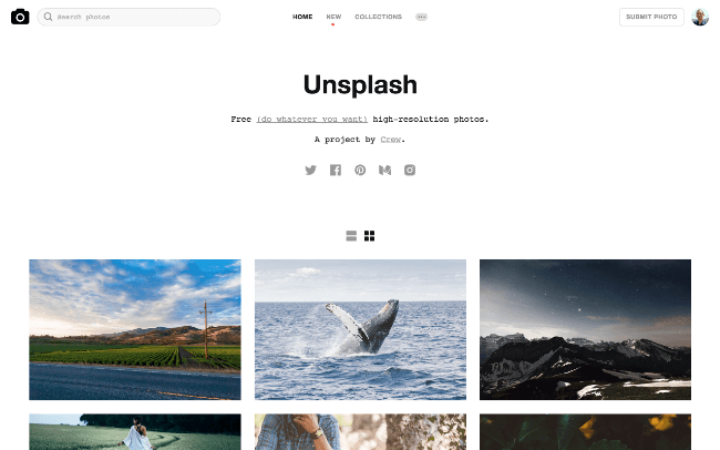 Unsplash free stock photo website