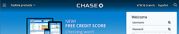 Chase bank menu animation