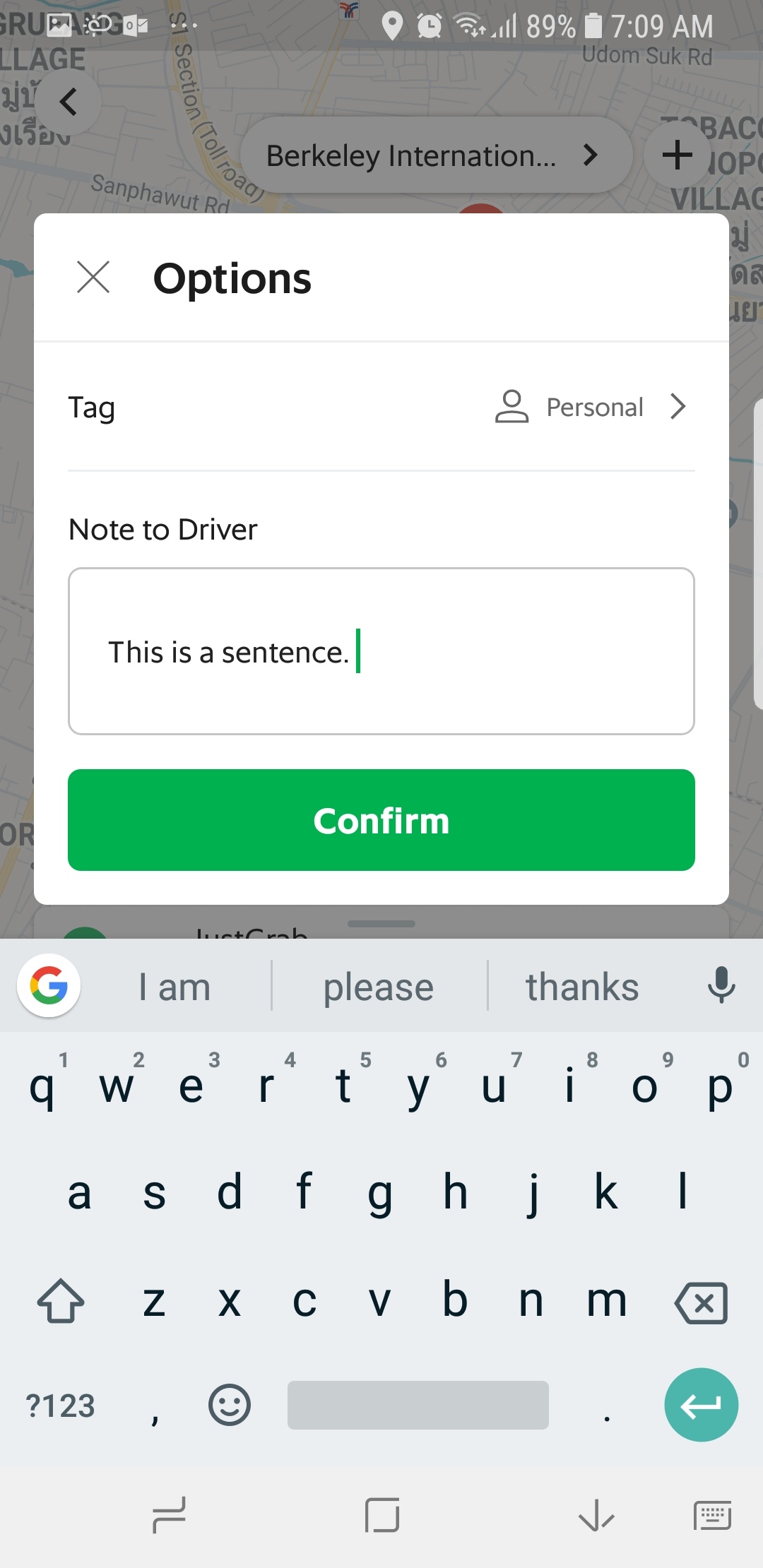 Grab app keyboard