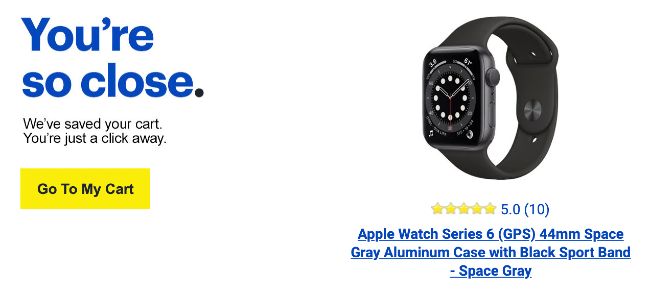 Best Buy abandoned cart email copywriting