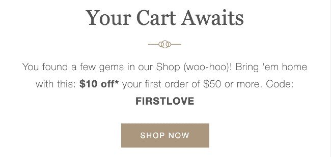 Food52 abandoned cart email copywriting